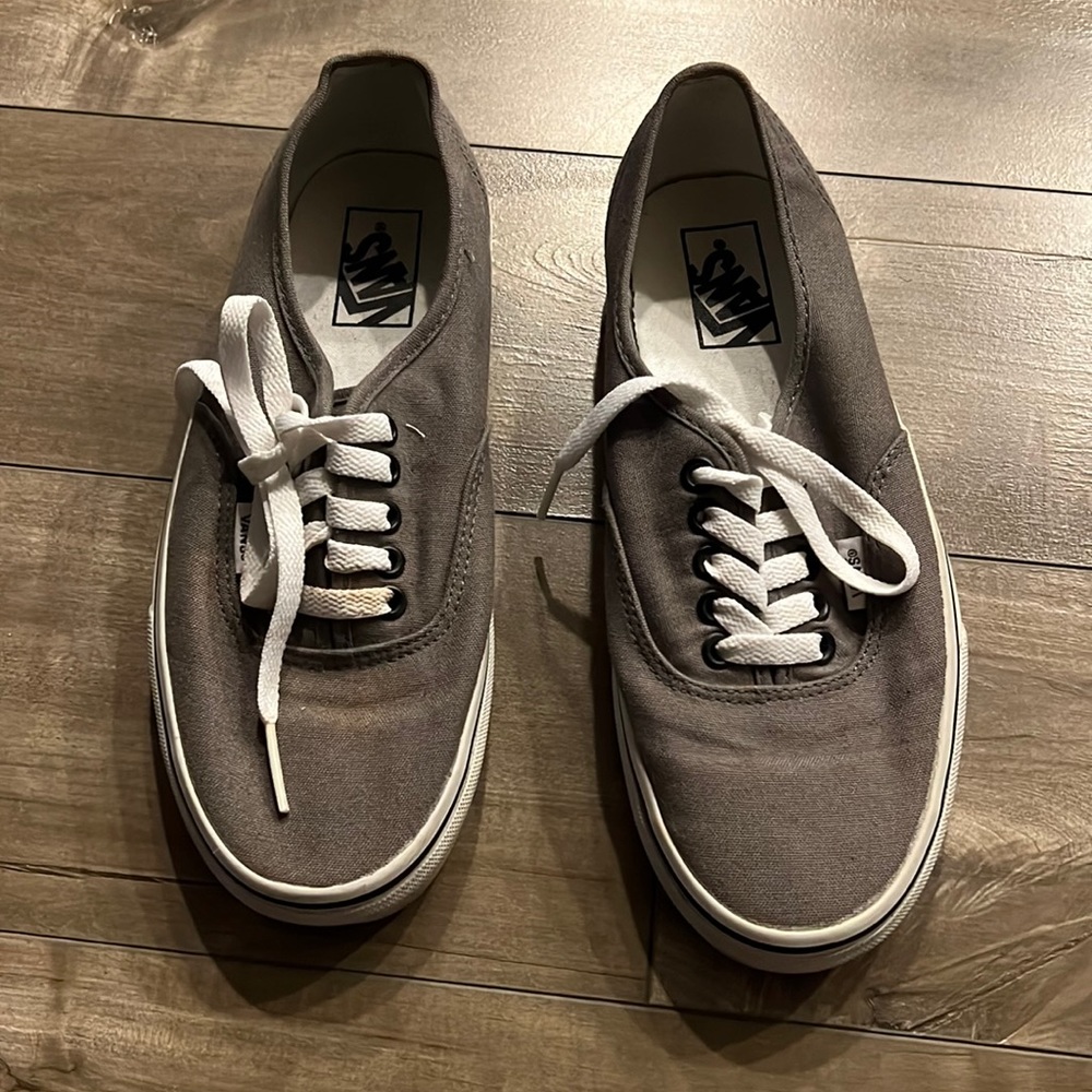Gray Vans.